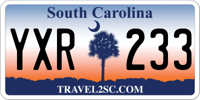 SC license plate YXR233