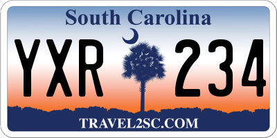 SC license plate YXR234