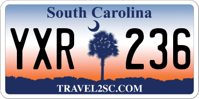 SC license plate YXR236