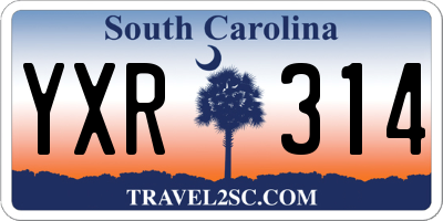 SC license plate YXR314