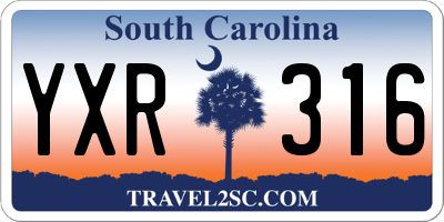 SC license plate YXR316