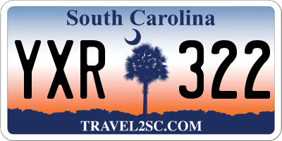 SC license plate YXR322