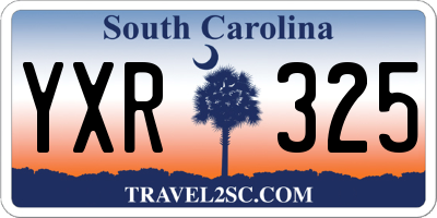 SC license plate YXR325