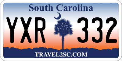 SC license plate YXR332