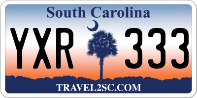 SC license plate YXR333