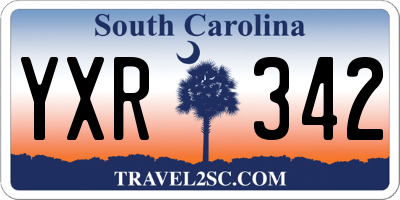 SC license plate YXR342