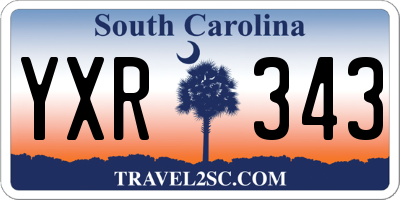 SC license plate YXR343
