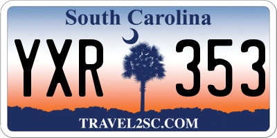 SC license plate YXR353