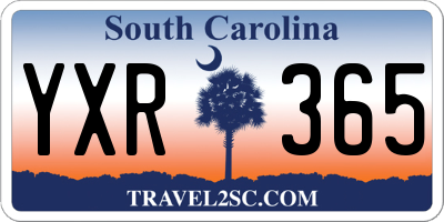 SC license plate YXR365