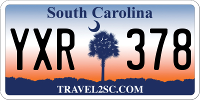 SC license plate YXR378