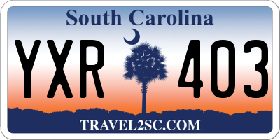 SC license plate YXR403