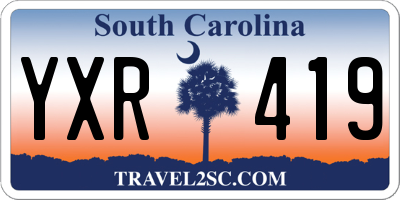SC license plate YXR419