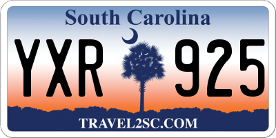 SC license plate YXR925