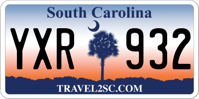 SC license plate YXR932
