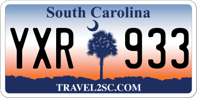 SC license plate YXR933