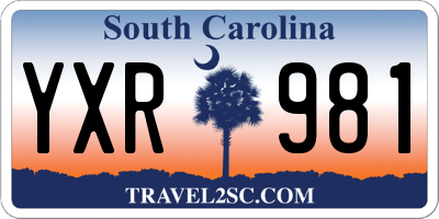 SC license plate YXR981