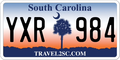 SC license plate YXR984