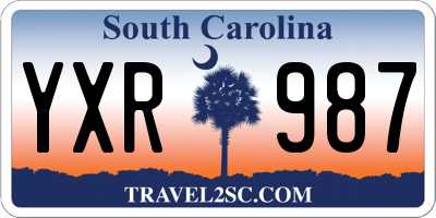 SC license plate YXR987