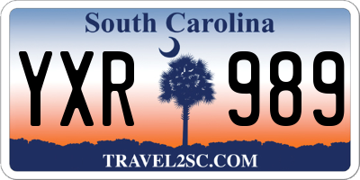 SC license plate YXR989