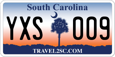 SC license plate YXS009
