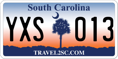 SC license plate YXS013