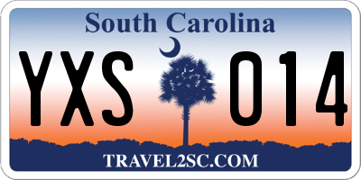 SC license plate YXS014