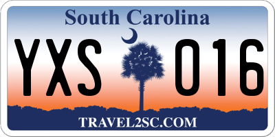 SC license plate YXS016