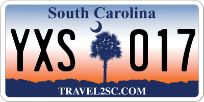 SC license plate YXS017
