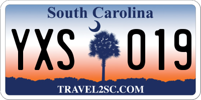 SC license plate YXS019