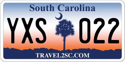 SC license plate YXS022