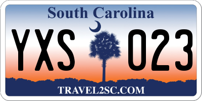 SC license plate YXS023