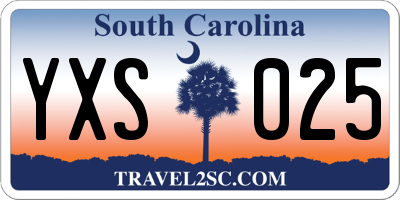 SC license plate YXS025