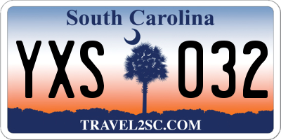SC license plate YXS032