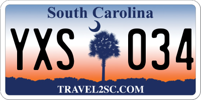 SC license plate YXS034