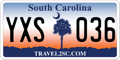 SC license plate YXS036
