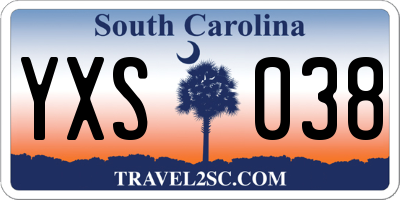 SC license plate YXS038