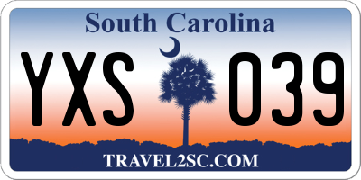 SC license plate YXS039