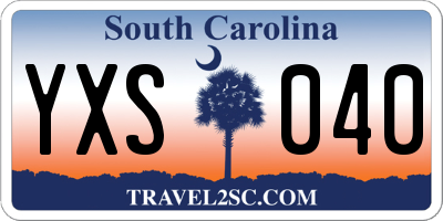 SC license plate YXS040