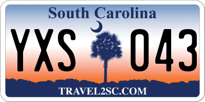 SC license plate YXS043