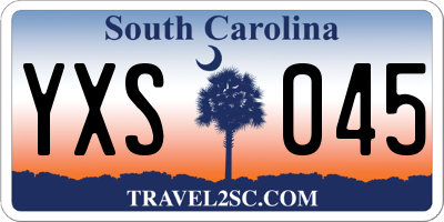 SC license plate YXS045
