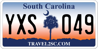 SC license plate YXS049