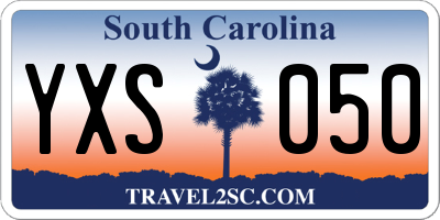 SC license plate YXS050
