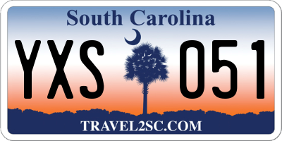 SC license plate YXS051