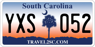 SC license plate YXS052