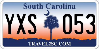 SC license plate YXS053