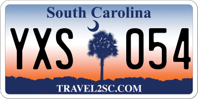 SC license plate YXS054