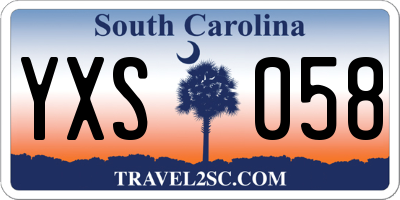 SC license plate YXS058