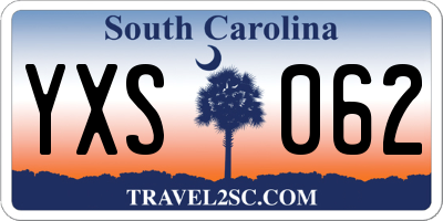 SC license plate YXS062