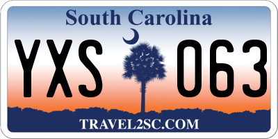 SC license plate YXS063