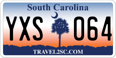 SC license plate YXS064